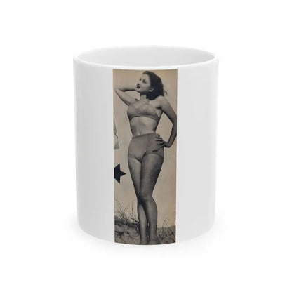 Carol Ohmart #80 - Pages 2 of 2 Photo 2 cropped from Famous MODELS Mag. March-April '51 (Vintage Female Icon) White Coffee Mug 11oz - Go Mug Yourself