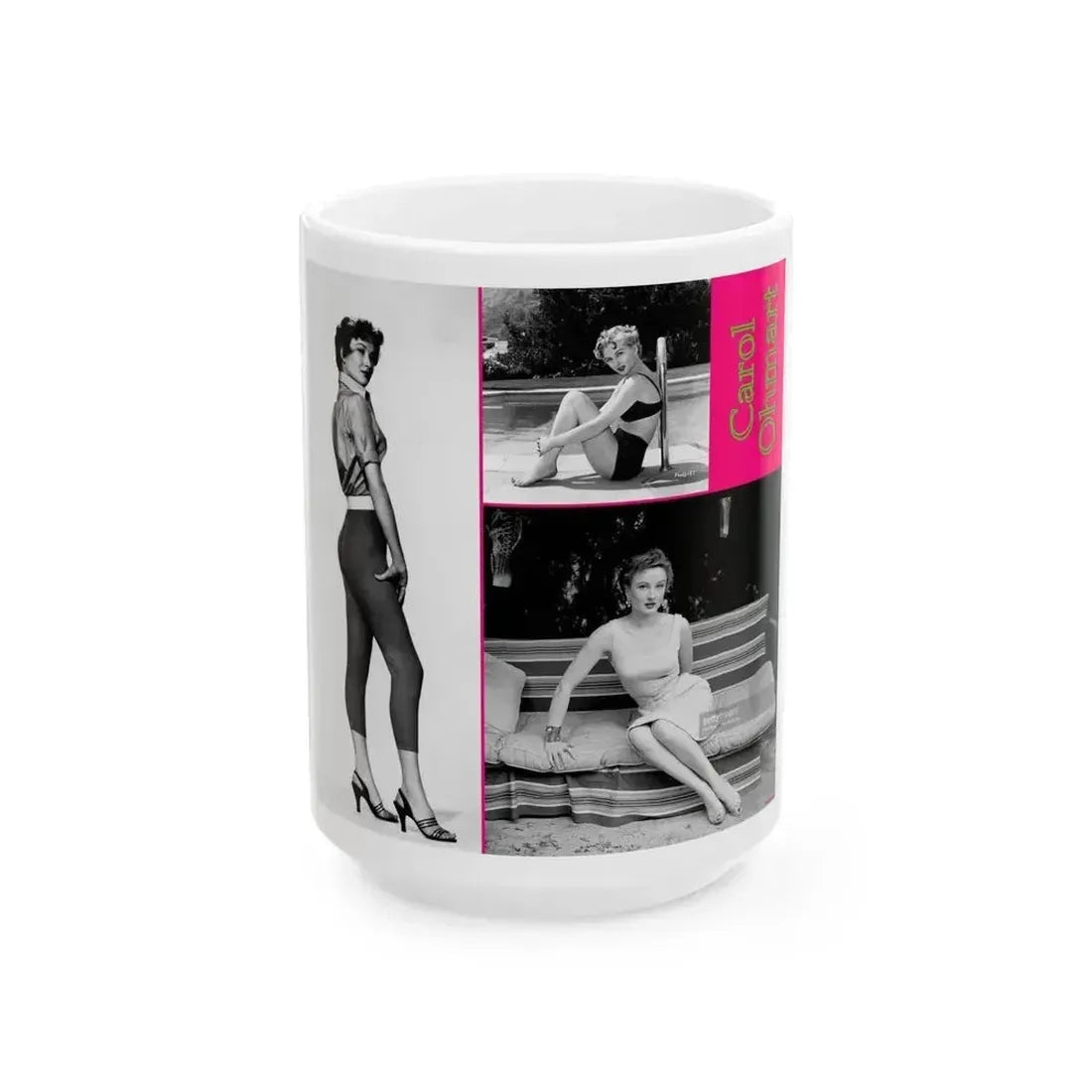 Carol Ohmart #81 (Vintage Female Icon) White Coffee Mug 15oz - Go Mug Yourself