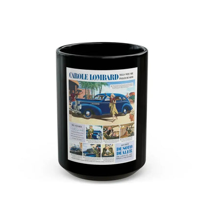 Carole Lombard, advertisement - Black Coffee Mug 15oz - Go Mug Yourself