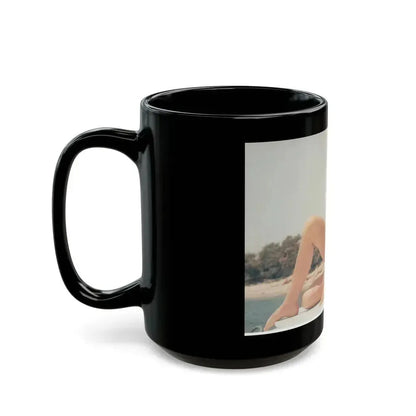 Caroline Munro #11 (Vintage Female Icon) Black Coffee Mug - Go Mug Yourself