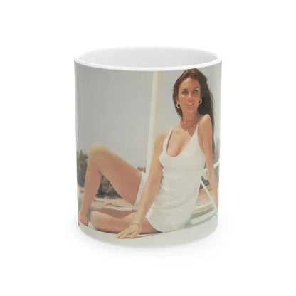 Caroline Munro #11 (Vintage Female Icon) White Coffee Mug 11oz - Go Mug Yourself
