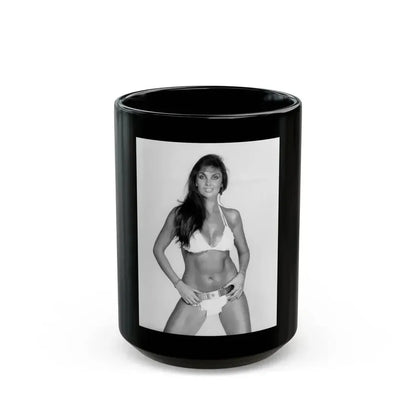 Caroline Munro #13 (Vintage Female Icon) Black Coffee Mug 15oz - Go Mug Yourself