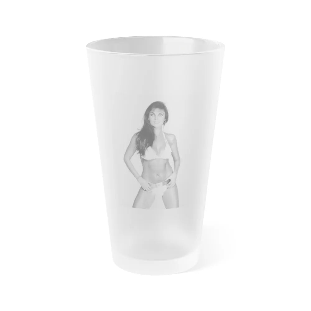 Caroline Munro #13 (Vintage Female Icon) Frosted Pint Glass 16oz-16oz-Frosted-Go Mug Yourself