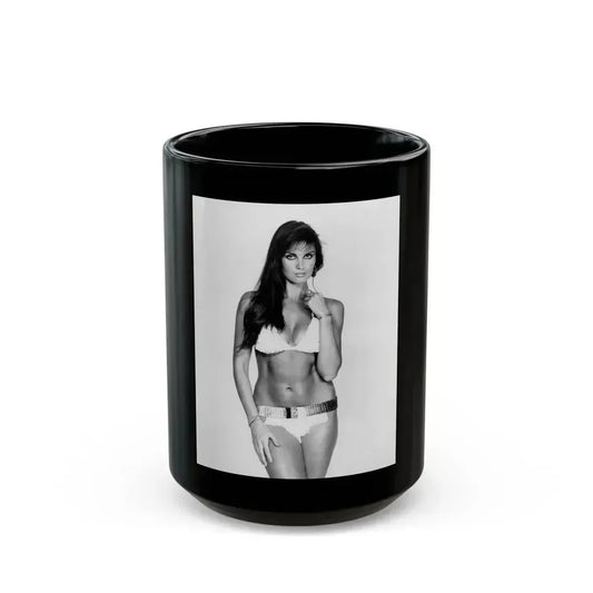 Caroline Munro #14 (Vintage Female Icon) Black Coffee Mug 15oz - Go Mug Yourself