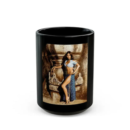 Caroline Munro #148 (Vintage Female Icon) Black Coffee Mug 15oz - Go Mug Yourself
