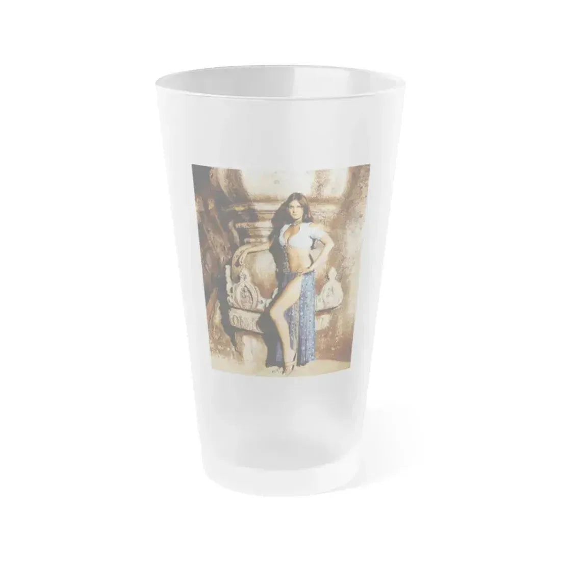 Caroline Munro #148 (Vintage Female Icon) Frosted Pint Glass 16oz 16oz Frosted - Go Mug Yourself