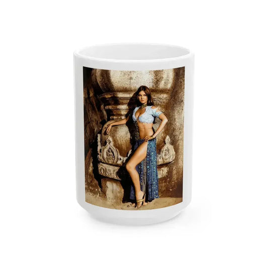 Caroline Munro #148 (Vintage Female Icon) White Coffee Mug 15oz - Go Mug Yourself