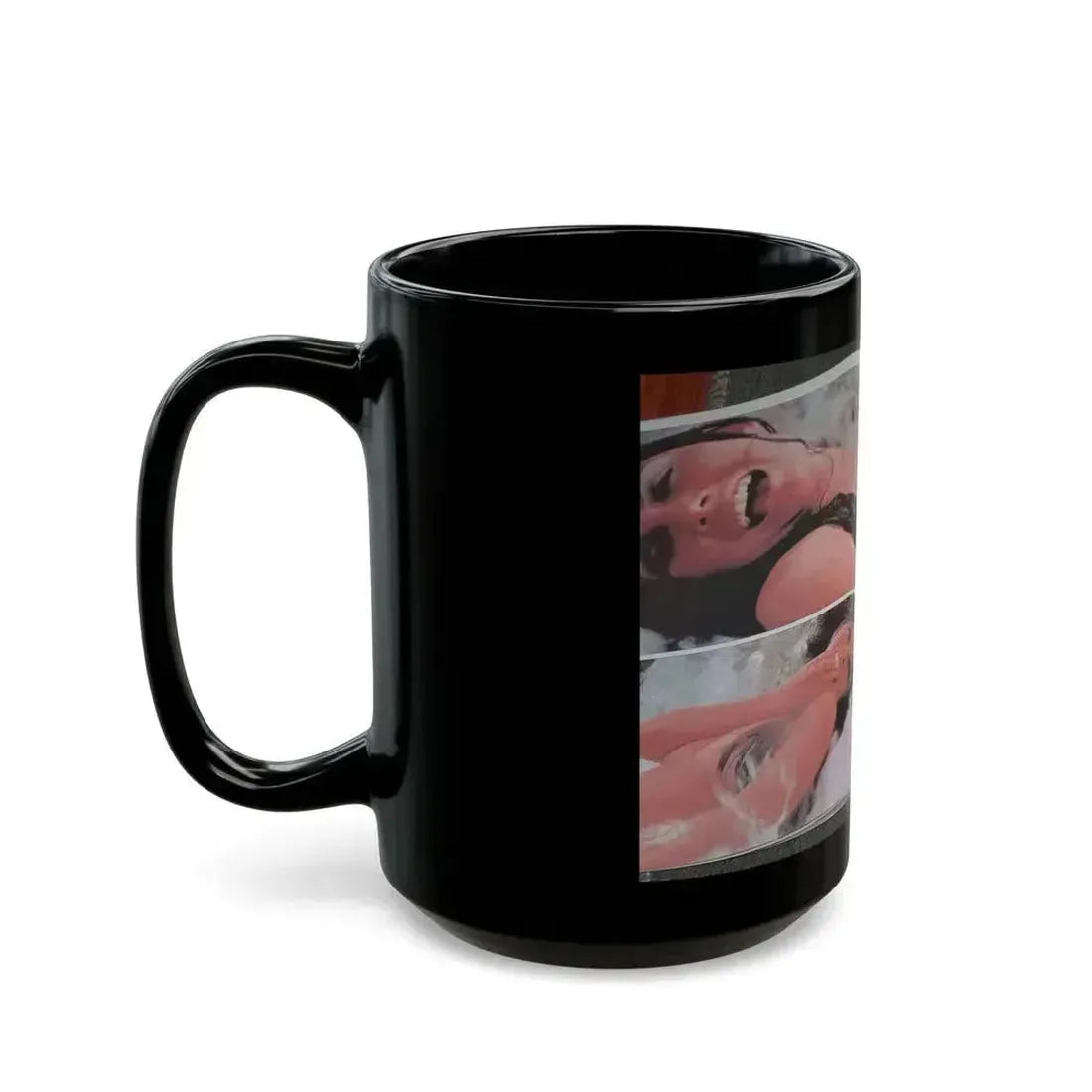 Caroline Munro #150 - Celebrity Skin '84 Topless Spread (Vintage Female Icon) Black Coffee Mug - Go Mug Yourself