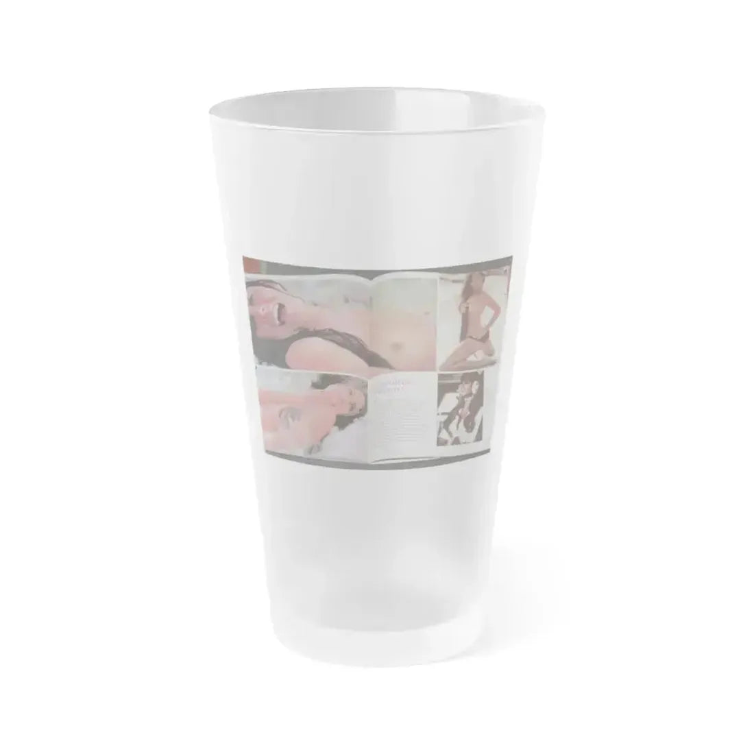 Caroline Munro #150 - Celebrity Skin '84 Topless Spread (Vintage Female Icon) Frosted Pint Glass 16oz 16oz Frosted - Go Mug Yourself