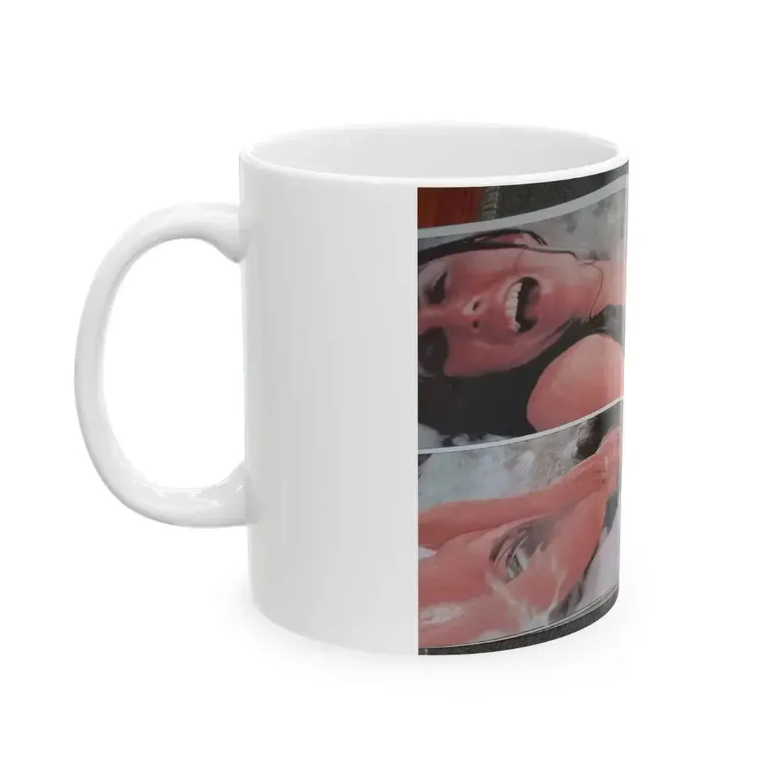 Caroline Munro #150 - Celebrity Skin '84 Topless Spread (Vintage Female Icon) White Coffee Mug - Go Mug Yourself