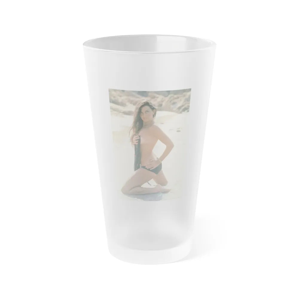 Caroline Munro #152 (Vintage Female Icon) Frosted Pint Glass 16oz-16oz-Frosted-Go Mug Yourself