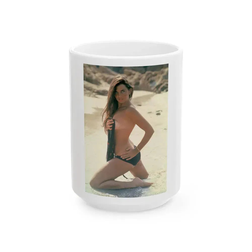 Caroline Munro #152 (Vintage Female Icon) White Coffee Mug 15oz - Go Mug Yourself