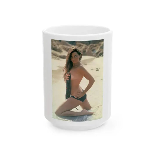 Caroline Munro #152 (Vintage Female Icon) White Coffee Mug 15oz - Go Mug Yourself