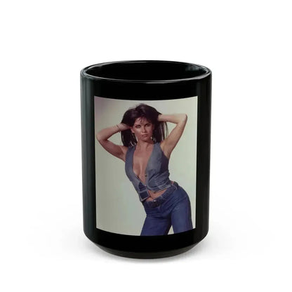 Caroline Munro #155 (Vintage Female Icon) Black Coffee Mug 15oz - Go Mug Yourself