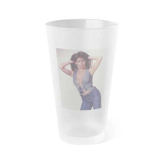 Caroline Munro #155 (Vintage Female Icon) Frosted Pint Glass 16oz-16oz-Frosted-Go Mug Yourself