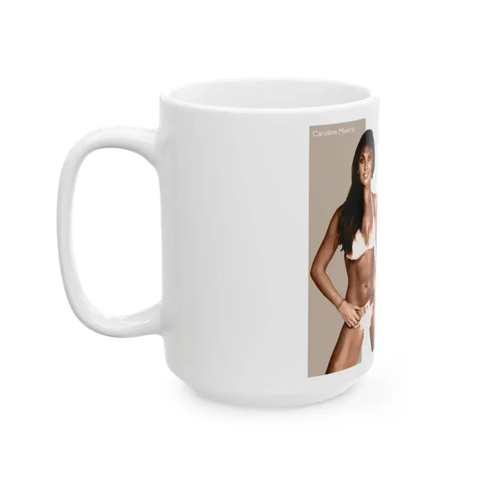 Caroline Munro #167 (Vintage Female Icon) White Coffee Mug - Go Mug Yourself