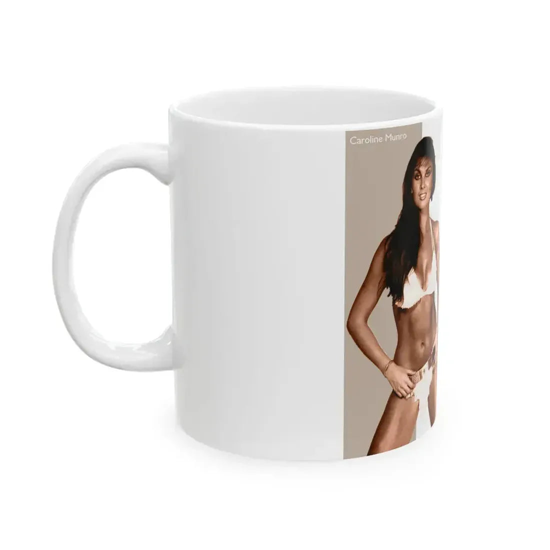 Caroline Munro #167 (Vintage Female Icon) White Coffee Mug - Go Mug Yourself