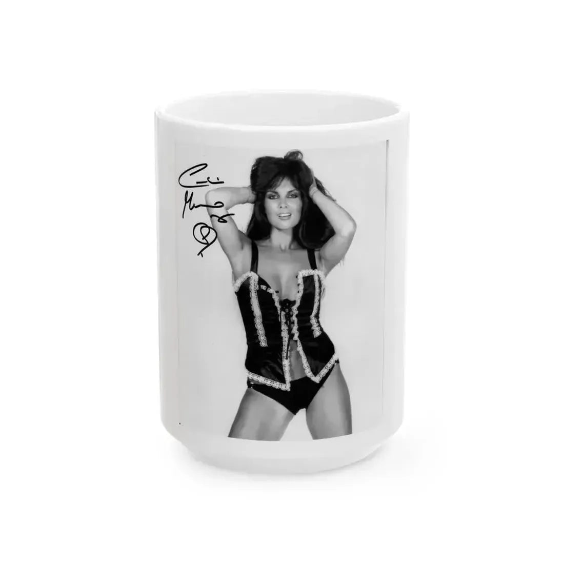 Caroline Munro #175 (Vintage Female Icon) White Coffee Mug 15oz - Go Mug Yourself