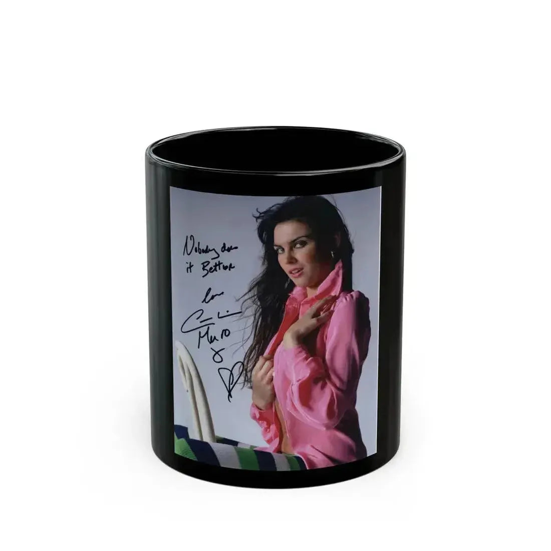 Caroline Munro #180 (Vintage Female Icon) Black Coffee Mug 11oz - Go Mug Yourself