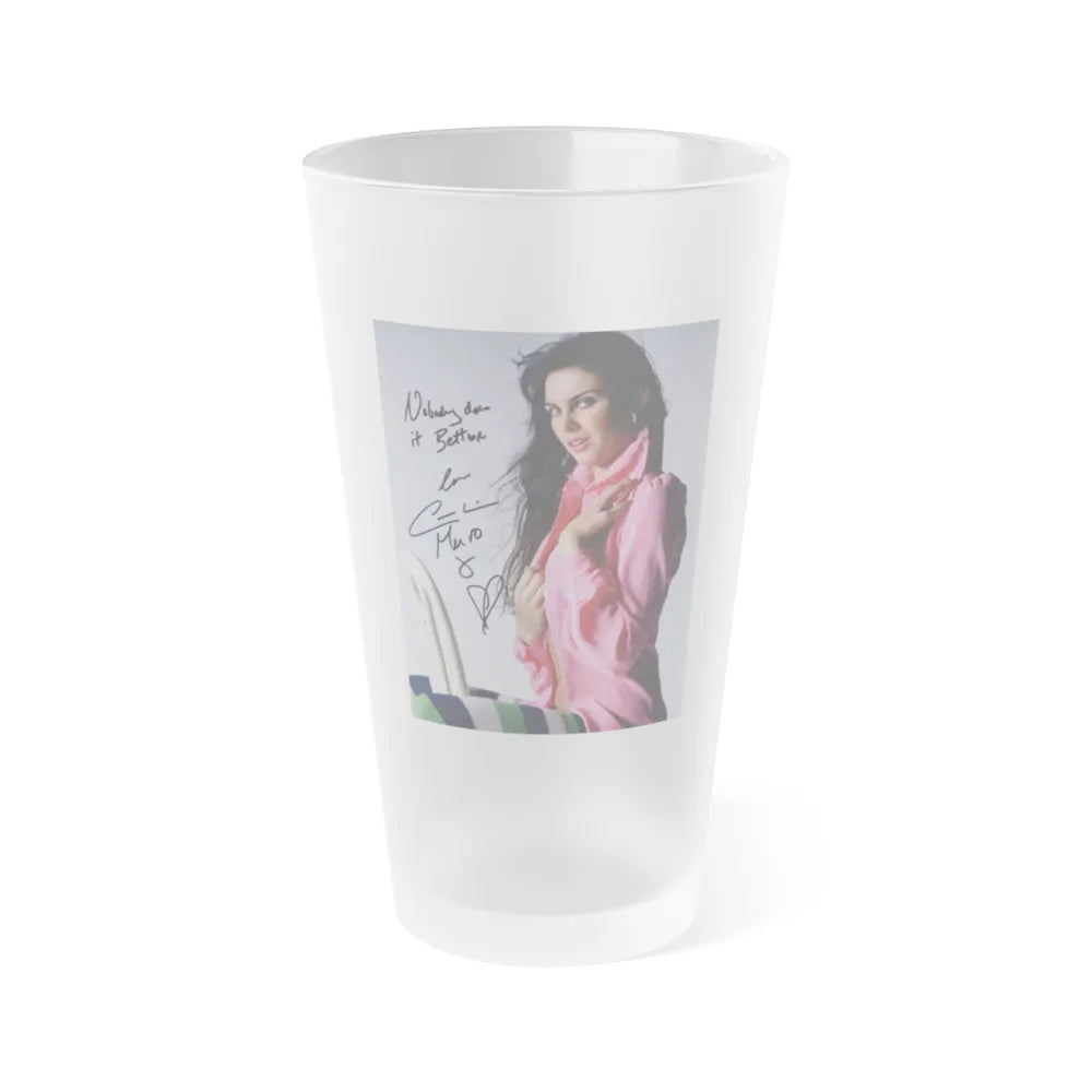 Caroline Munro #180 (Vintage Female Icon) Frosted Pint Glass 16oz-16oz-Frosted-Go Mug Yourself