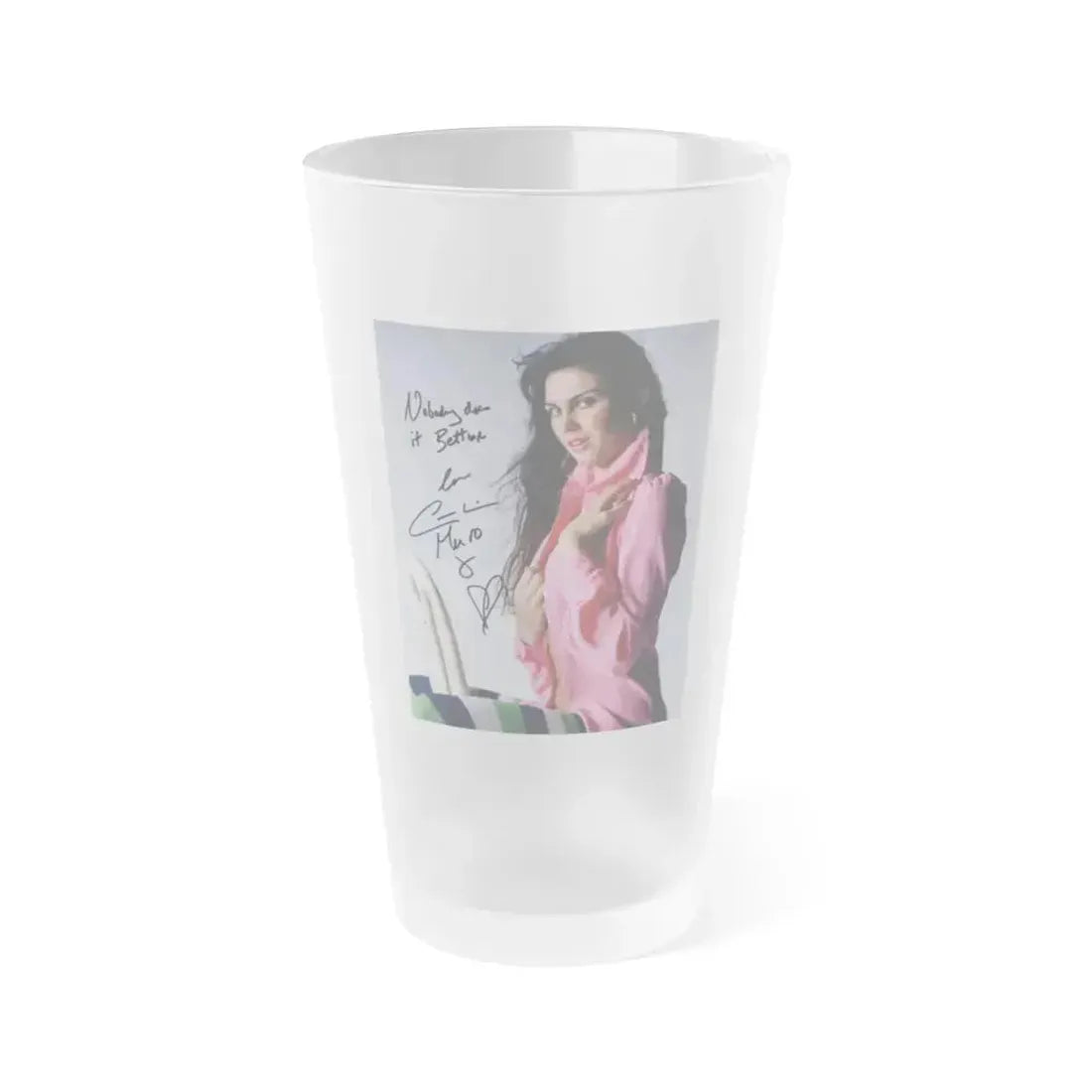 Caroline Munro #180 (Vintage Female Icon) Frosted Pint Glass 16oz 16oz Frosted - Go Mug Yourself