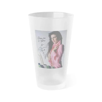 Caroline Munro #180 (Vintage Female Icon) Frosted Pint Glass 16oz 16oz Frosted - Go Mug Yourself