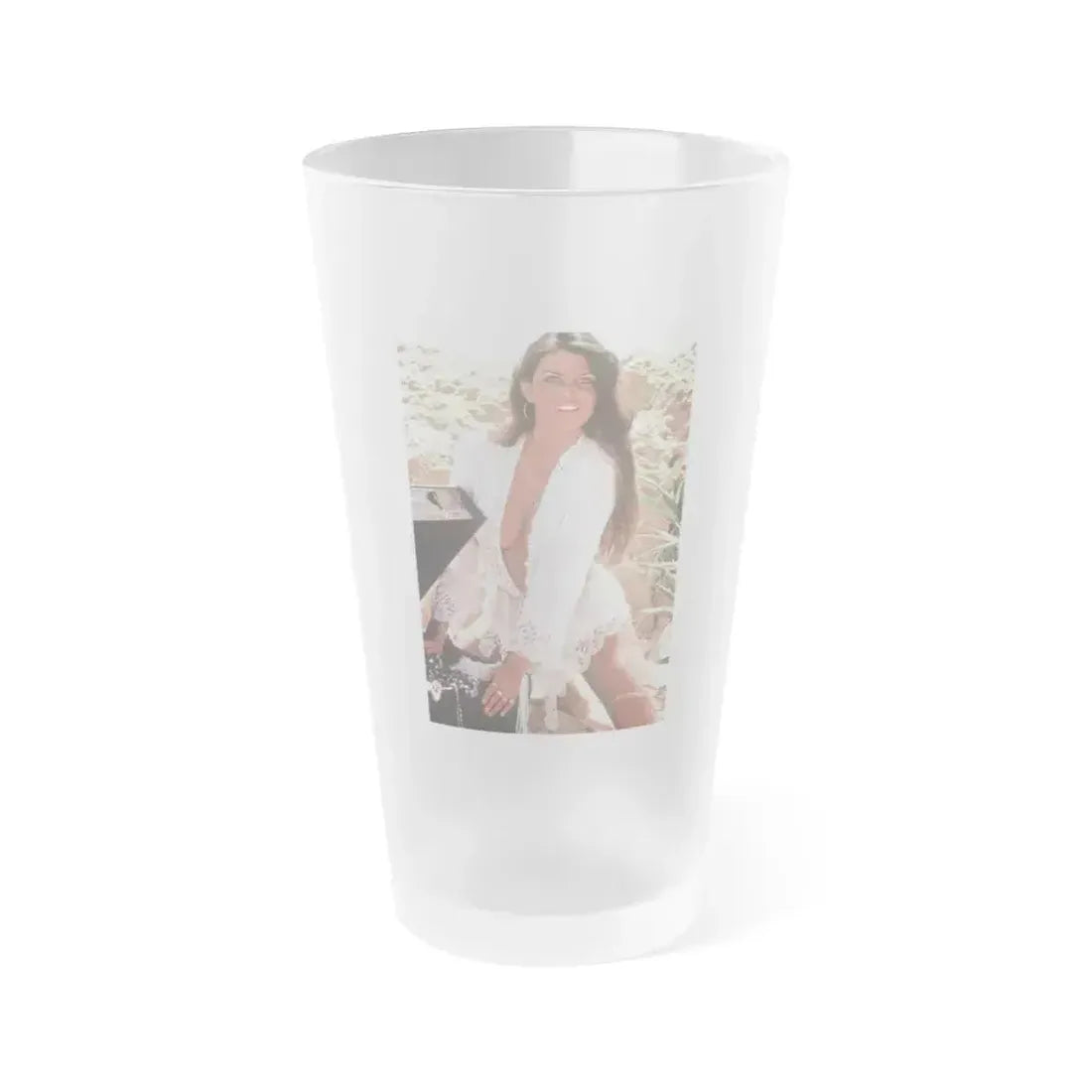 Caroline Munro #181 (Vintage Female Icon) Frosted Pint Glass 16oz 16oz Frosted - Go Mug Yourself