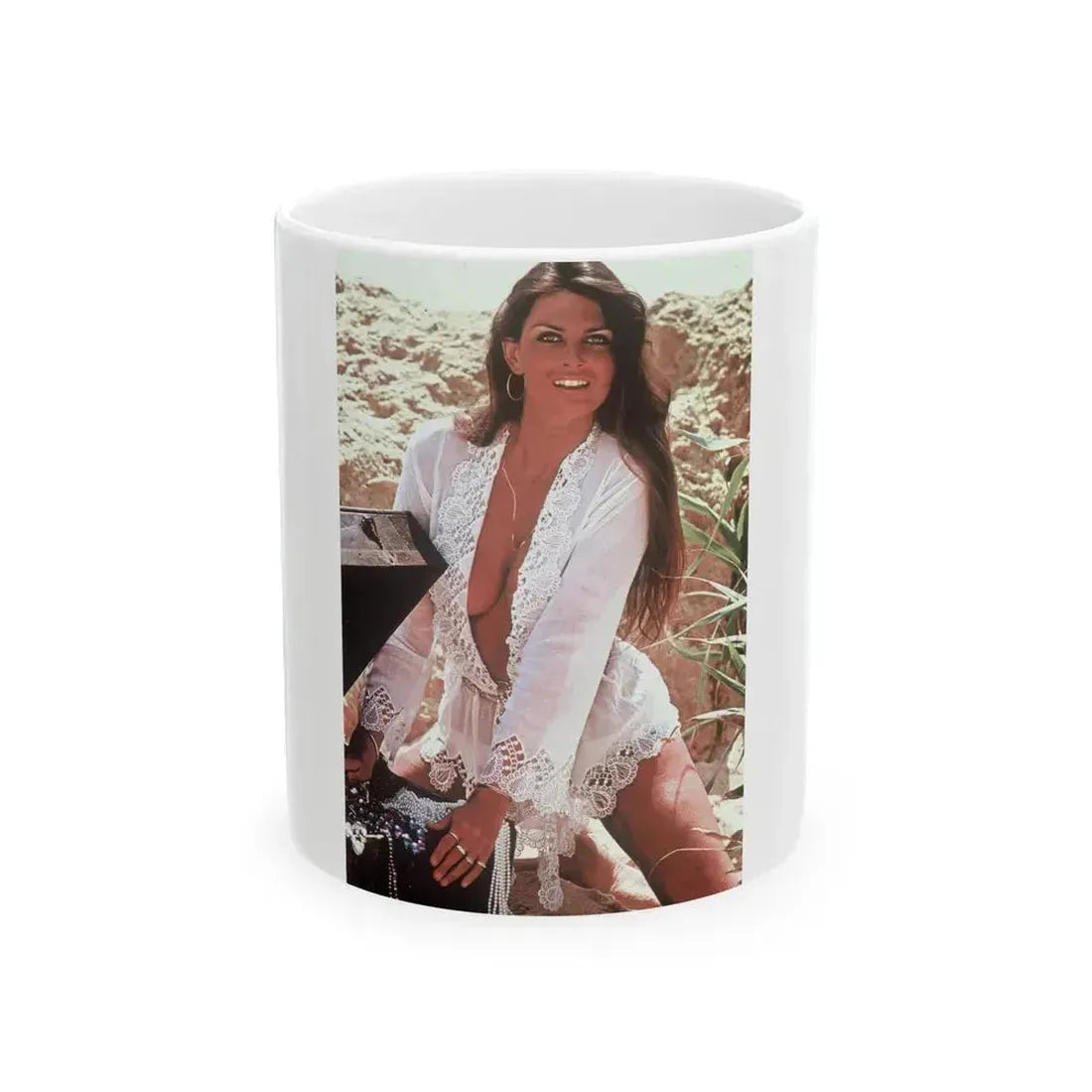 Caroline Munro #181 (Vintage Female Icon) White Coffee Mug 11oz - Go Mug Yourself