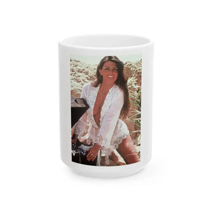 Caroline Munro #181 (Vintage Female Icon) White Coffee Mug 15oz - Go Mug Yourself