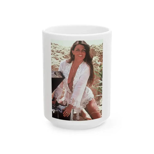 Caroline Munro #181 (Vintage Female Icon) White Coffee Mug 15oz - Go Mug Yourself