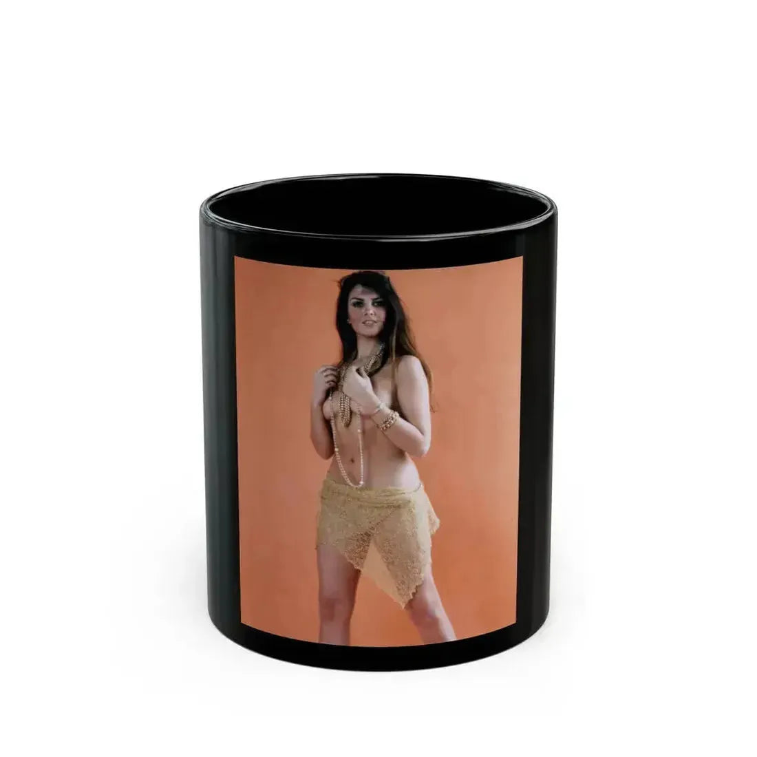 Caroline Munro #190 (Vintage Female Icon) Black Coffee Mug 11oz - Go Mug Yourself