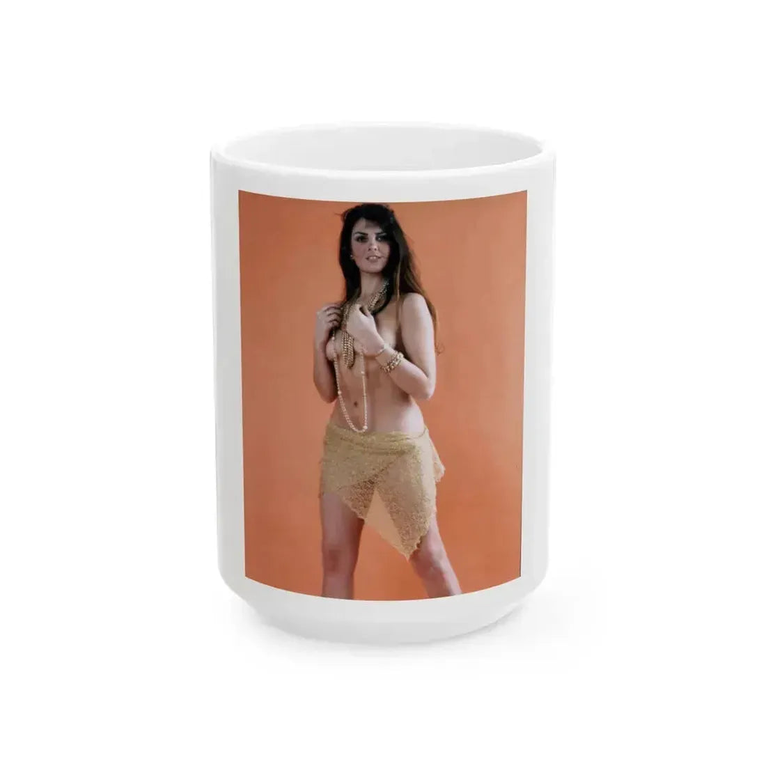 Caroline Munro #190 (Vintage Female Icon) White Coffee Mug 15oz - Go Mug Yourself