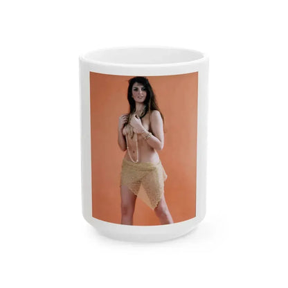 Caroline Munro #190 (Vintage Female Icon) White Coffee Mug 15oz - Go Mug Yourself