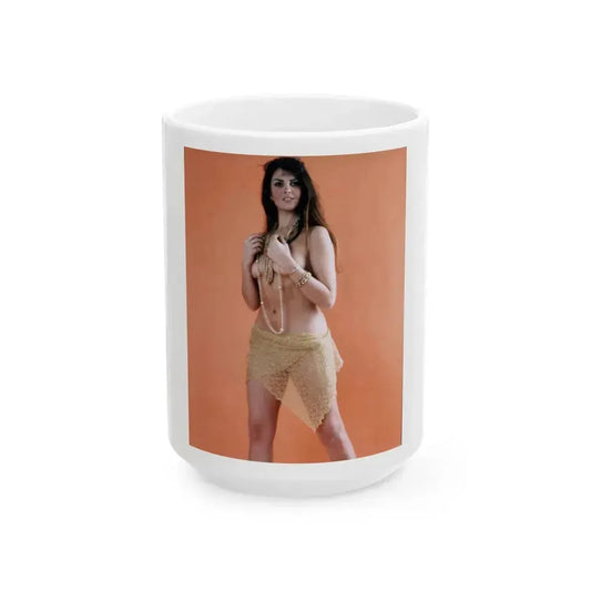 Caroline Munro #190 (Vintage Female Icon) White Coffee Mug 15oz - Go Mug Yourself
