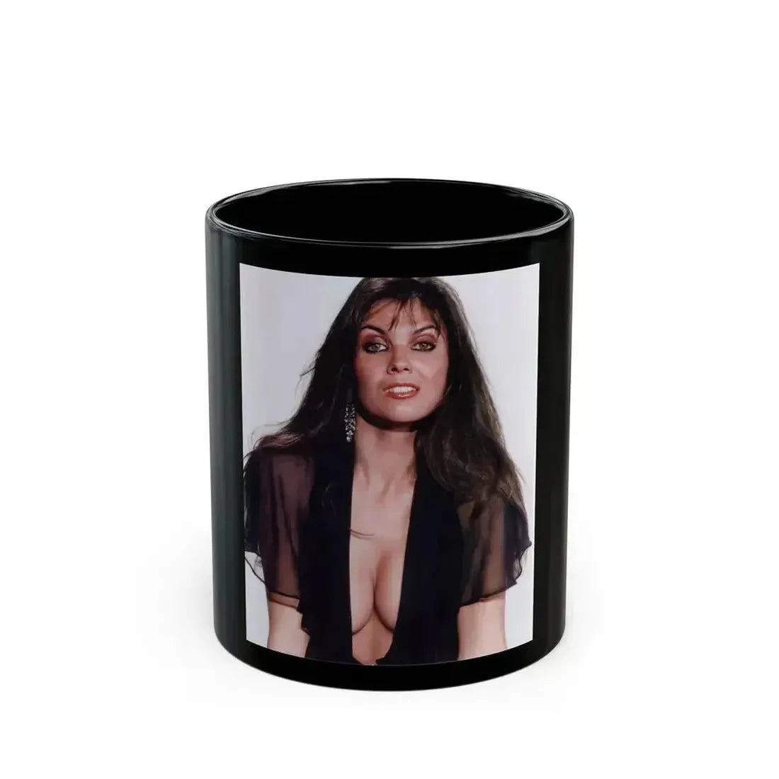 Caroline Munro #191 (Vintage Female Icon) Black Coffee Mug 11oz - Go Mug Yourself