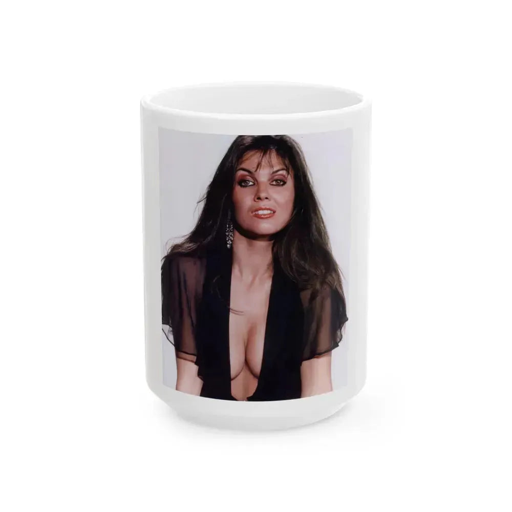 Caroline Munro #191 (Vintage Female Icon) White Coffee Mug 15oz - Go Mug Yourself