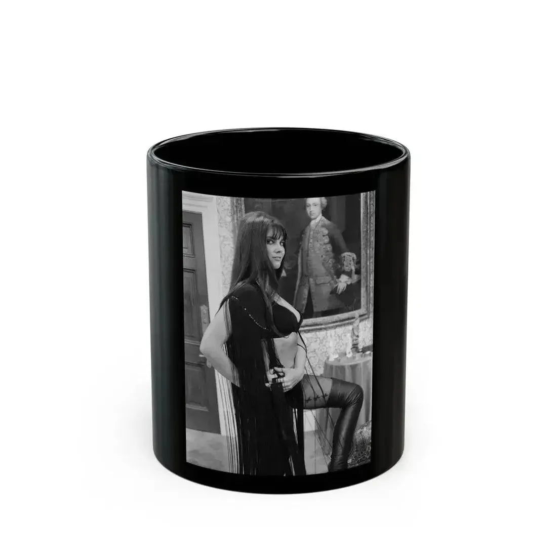 Caroline Munro #196 (Vintage Female Icon) Black Coffee Mug 11oz - Go Mug Yourself