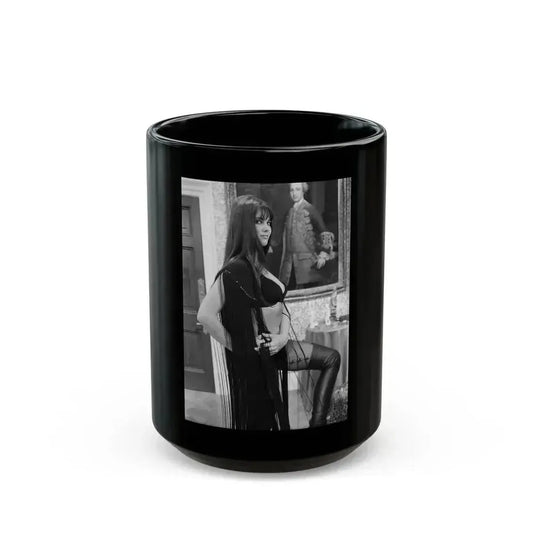 Caroline Munro #196 (Vintage Female Icon) Black Coffee Mug 15oz - Go Mug Yourself