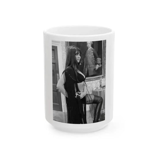 Caroline Munro #196 (Vintage Female Icon) White Coffee Mug 15oz - Go Mug Yourself