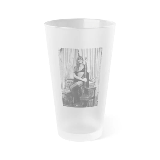 Caroline Munro #197 (Vintage Female Icon) Frosted Pint Glass 16oz-16oz-Frosted-Go Mug Yourself