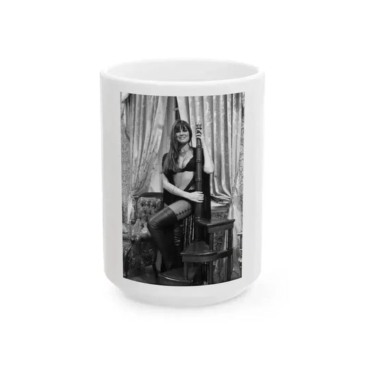 Caroline Munro #197 (Vintage Female Icon) White Coffee Mug 15oz - Go Mug Yourself