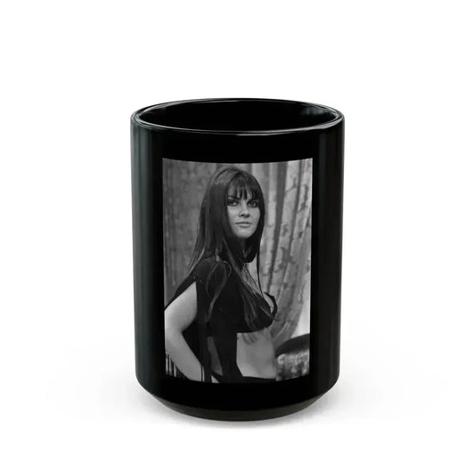 Caroline Munro #198 (Vintage Female Icon) Black Coffee Mug 15oz - Go Mug Yourself