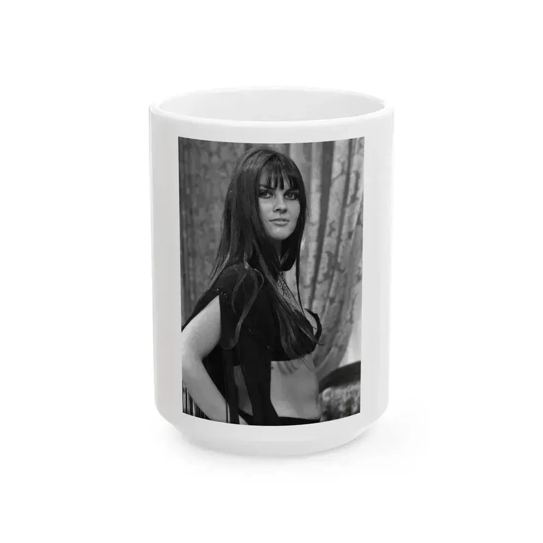 Caroline Munro #198 (Vintage Female Icon) White Coffee Mug 15oz - Go Mug Yourself