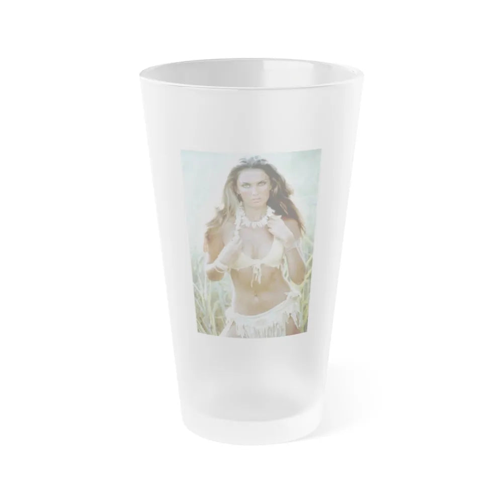 Caroline Munro #203 (Vintage Female Icon) Frosted Pint Glass 16oz-16oz-Frosted-Go Mug Yourself