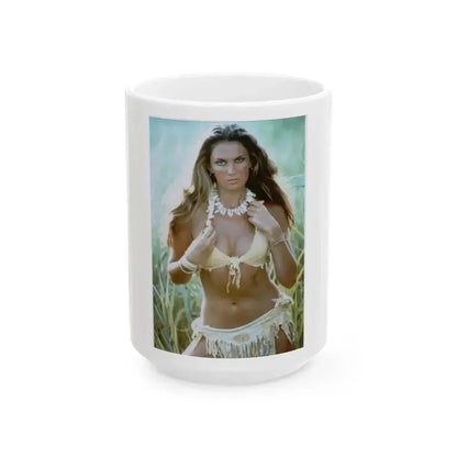 Caroline Munro #203 (Vintage Female Icon) White Coffee Mug 15oz - Go Mug Yourself