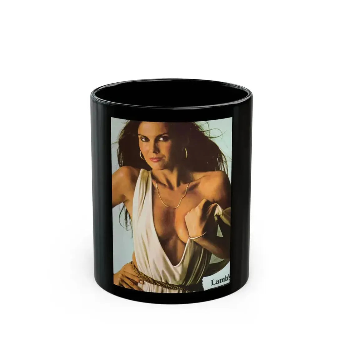 Caroline Munro #205 (Vintage Female Icon) Black Coffee Mug 11oz - Go Mug Yourself