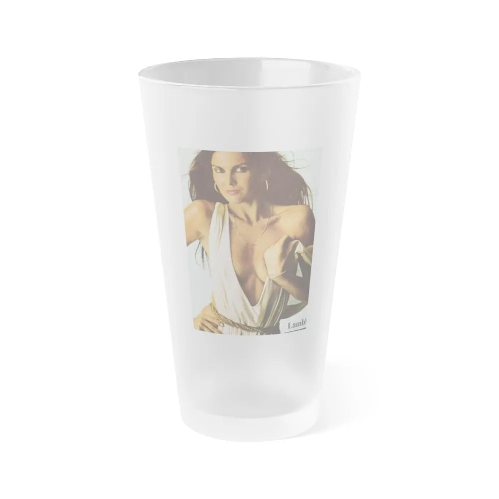 Caroline Munro #205 (Vintage Female Icon) Frosted Pint Glass 16oz-16oz-Frosted-Go Mug Yourself