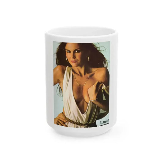 Caroline Munro #205 (Vintage Female Icon) White Coffee Mug 15oz - Go Mug Yourself