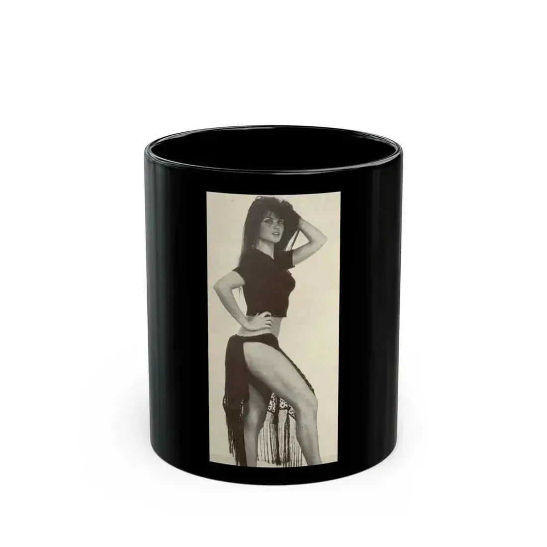 Caroline Munro #212 (Vintage Female Icon) Black Coffee Mug 11oz - Go Mug Yourself