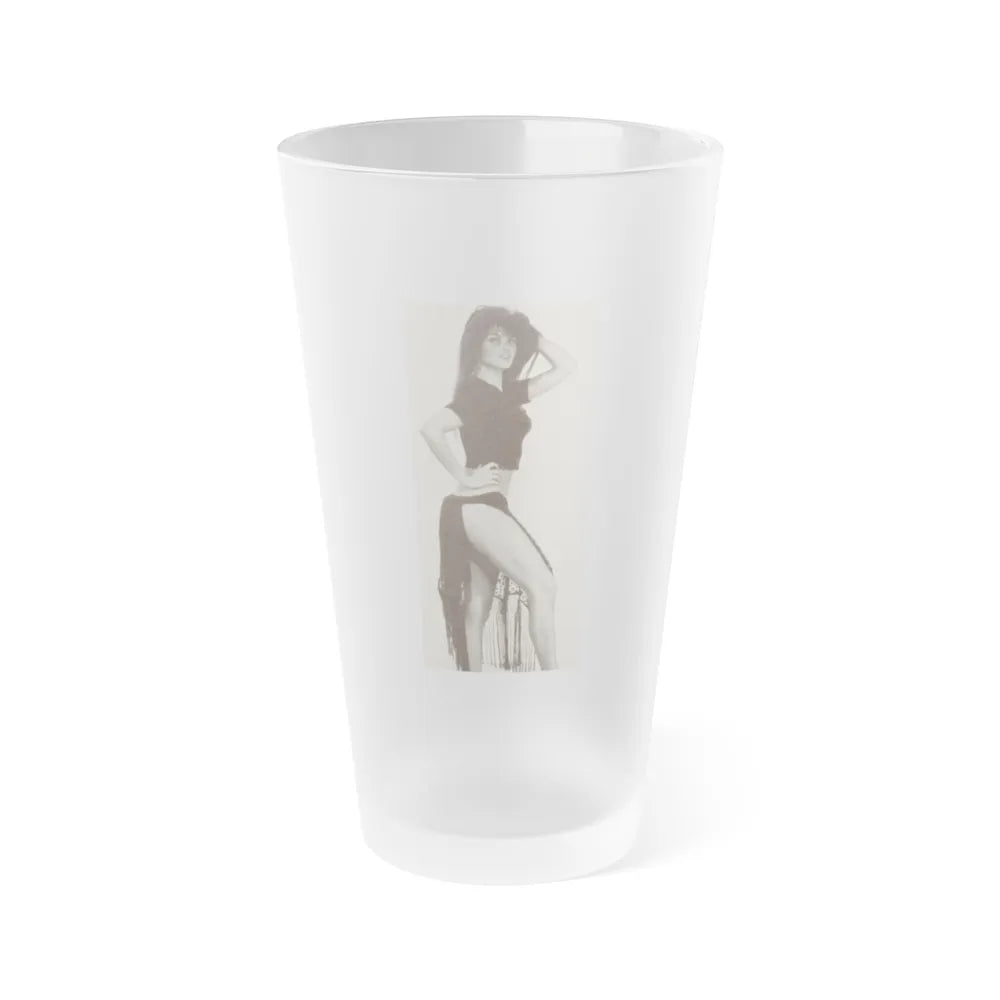 Caroline Munro #212 (Vintage Female Icon) Frosted Pint Glass 16oz-16oz-Frosted-Go Mug Yourself